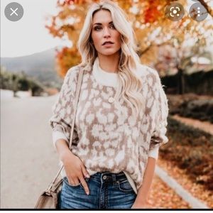 Davi&Dani Dolman leopard sweater